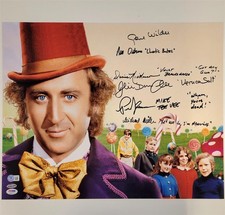 Gene Wilder & Willy Wonka Kids Cast signed QUOTES 16x20 Photo auto ~ Beckett BAS