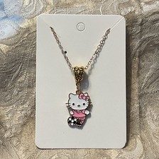 Hello Kitty Soccer Whimsical Charm Cartoon Adorable Fashion Gold Necklace 18  