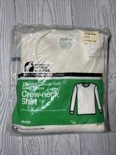 Vtg Sears 70s Mens Thermal Henley Long Sleeve Shirt Size XL Cotton NOS Deadstock