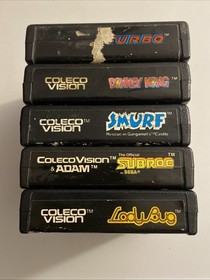 ColecoVision Games Lot Donkey Kong Smurf Subroc Lady Bug And Turbo Coleco Vision