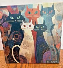 PICKFORU Jigsaw Puzzle 1000 pc Stylized Felines Larkipuzz Colorful Cats PT-1289