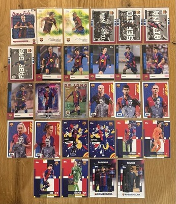 Topps FC Barcelona Base Lot Team Set / Chrome / Focus 28 Karten
