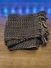 Black And White Knitted Scarf Over 50 Inches WARM AND THICK