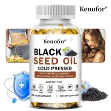 Black linseed oil capsules - skin, hair, nail health - body health -120 capsules