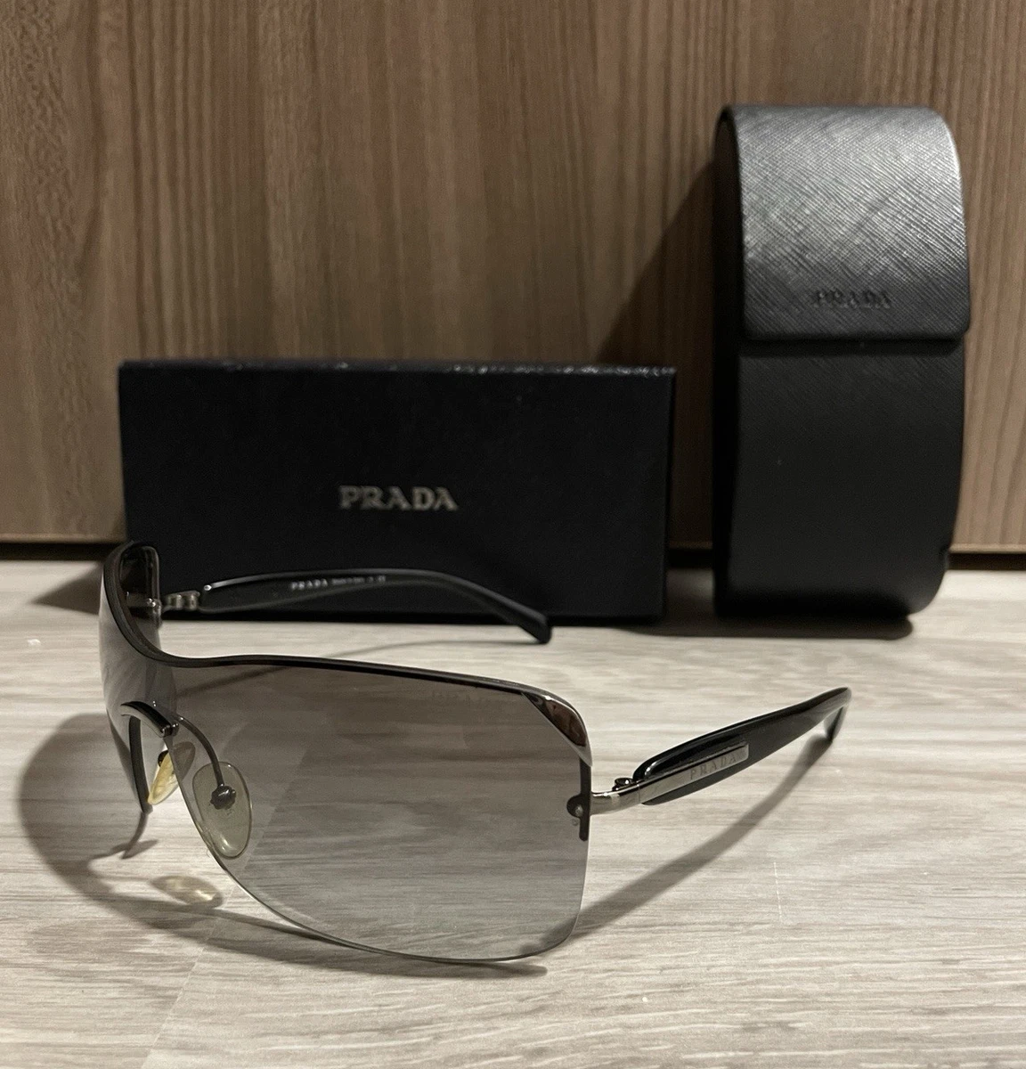 PRADA Black Shield Sunglasses for Men for sale | eBay display picture 3