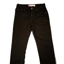 Levi's 502 Regular Taper Fit Jeans/Pants Boys 10 Black 25x25 Adj Waist GUC