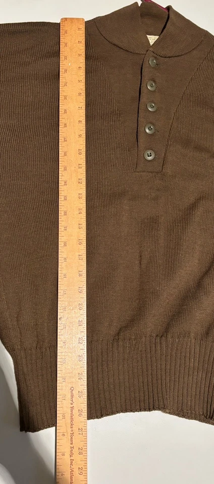 Suéter militar vintage 1981 100 % lana para hombre XL cinco botones chal Jack Young Foto 4 de 4