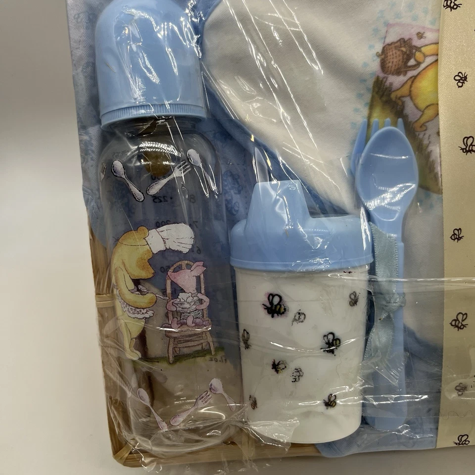 Cesta de presente clássica Disney Pooh conjunto de várias peças nova vintage Y2K bebê - Imagem 2 de 4