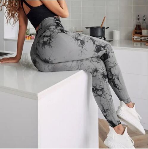 LOLLA Batik Fitness Gym Hose High Waist Kompression Seamless Leggings Scrunch - Bild 12 von 22