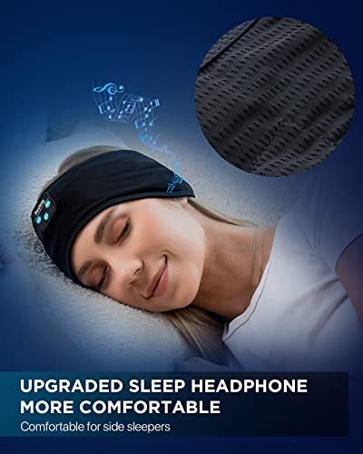 Auriculares para dormir Bluetooth inalámbricos diadema para durmientes laterales - Imagen 7 de 9