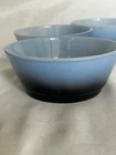 Set 6 Anchor Hocking Fire King Ombre Blue Black 5" Cereal Ice Cream Soup Bowl EC