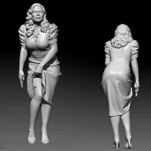 1/24 HARZ FIGUR unbemalt Modellbausatz 75mm Beauty Agent Girl ungebaut Spielzeug NEU - Bild 4 von 9