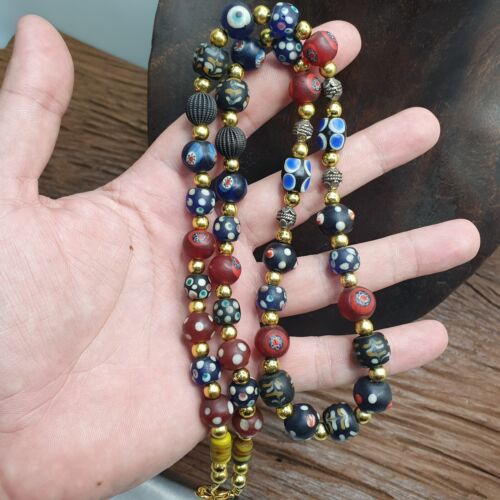 Collar de cuentas de mal de ojo turco y mofeta estilo veneciano vintage fusió... - Imagen 6 de 13