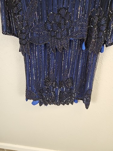 Set gonna vintage Mark & John II blu nere con perline paillettes taglia S - Foto 4 di 9