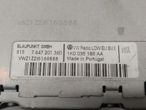 1K0035186AA Sistema Audio/Radio Cd para VOLKSWAGEN PASSAT BERLINA (3C2) A 115719 - Imagen 4 de 4