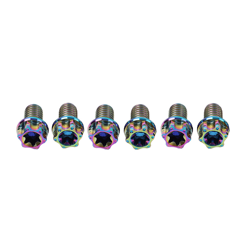 6pcs Titanium Bolts Torx Head Flange Screw M8x25mm Rainbow