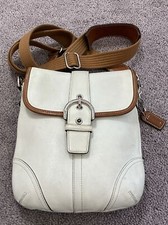 VINTAGE WHITE COACH SoHo CROSSBODY BAG