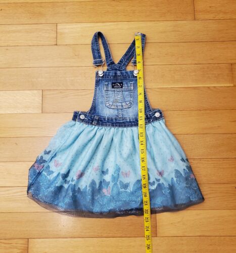 Jordache Denim & Butterflies Skirt Overalls Size 5X Girl's - Picture 4 of 6