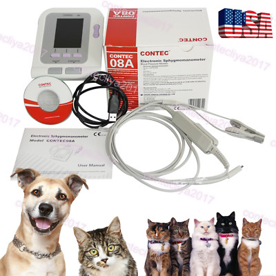USA Vet Veterinary OLED digital Blood Pressure&Heart Beat Monitor NIBP CONTEC08A
