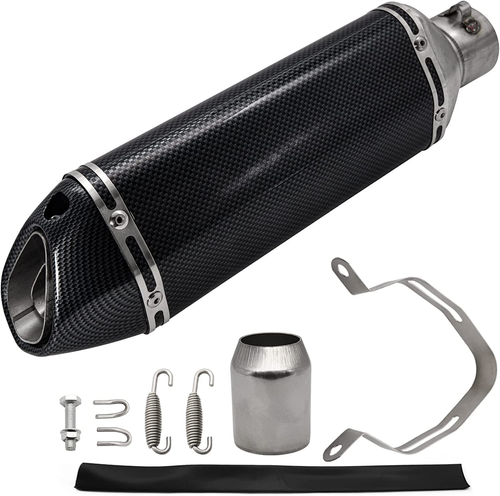 Motorcycle Slip on Muffler,1.5-2" Carbon Fiber Unversal Slip on Silencers - Picture 8 of 12