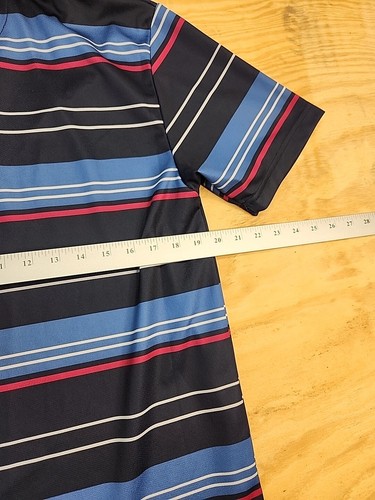 Ben Hogan Ventilated Striped Golf Polo Shirt Mens Medium Lightweight - Picture 8 of 9