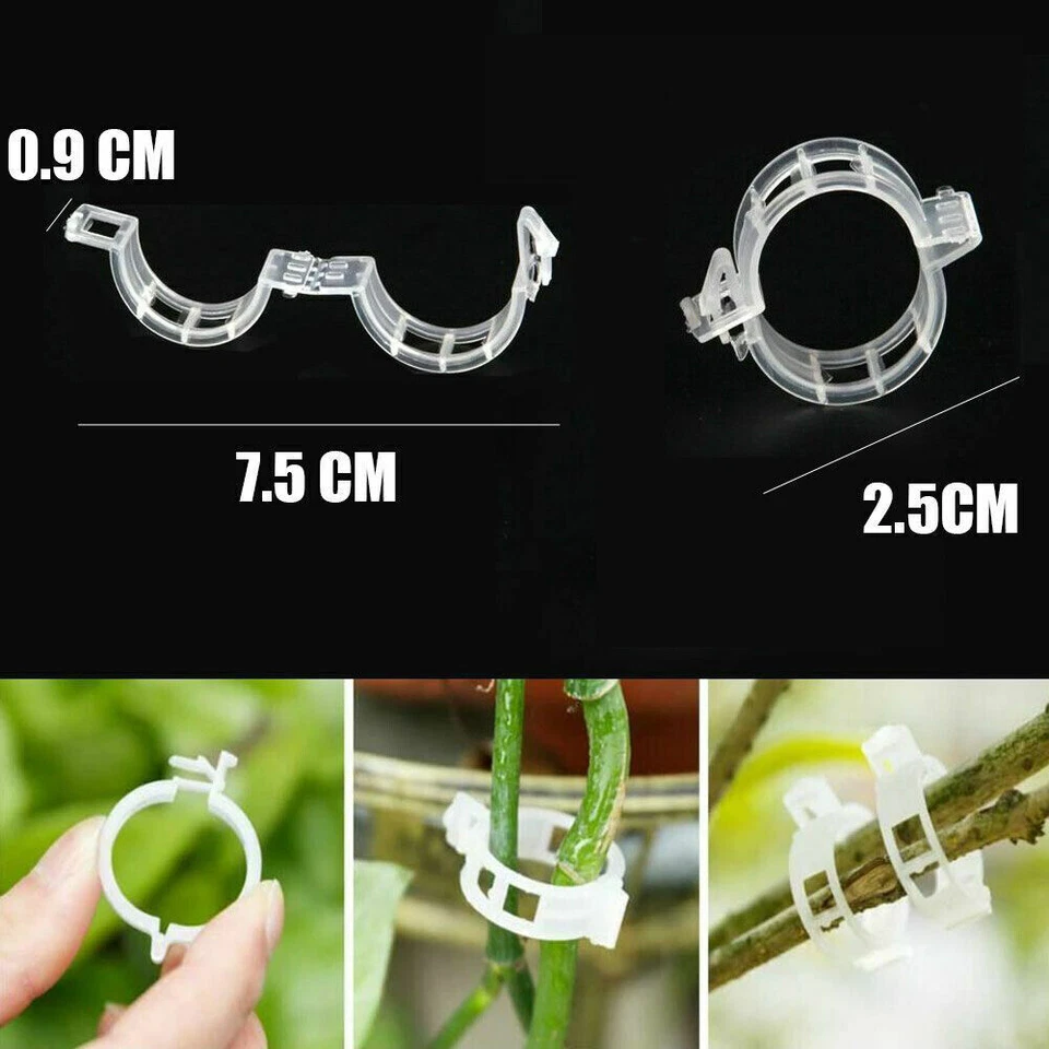 100-500Pcs 25mm Garden Plant Support Clips Tomato and Veggie Trellis Twine - Image 2 of 4