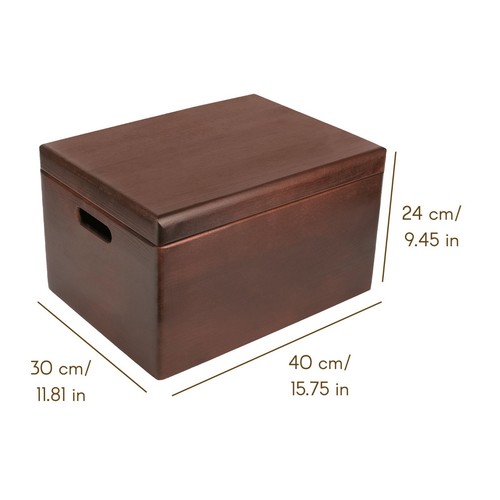 Wooden Storage Box Chest with Hinged Lid | 10 Colors | 3 Sizes | Natural Wood - Picture 46 of 132