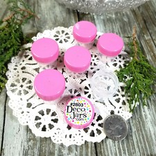 50 Vial Pink Cap Container Pot JAR Bottle 1/4oz Meds makeup DecoJars 2803 USA
