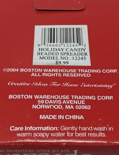 Boston Warehouse Holiday Candy Beaded Spreaders Four In A Pack Stainless Steel - Picture 3 of 20