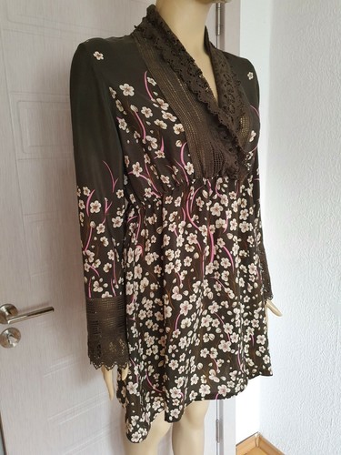 Johnny Was 100% Silk Floral Dress With Embroidery Size S - Picture 2 of 9
