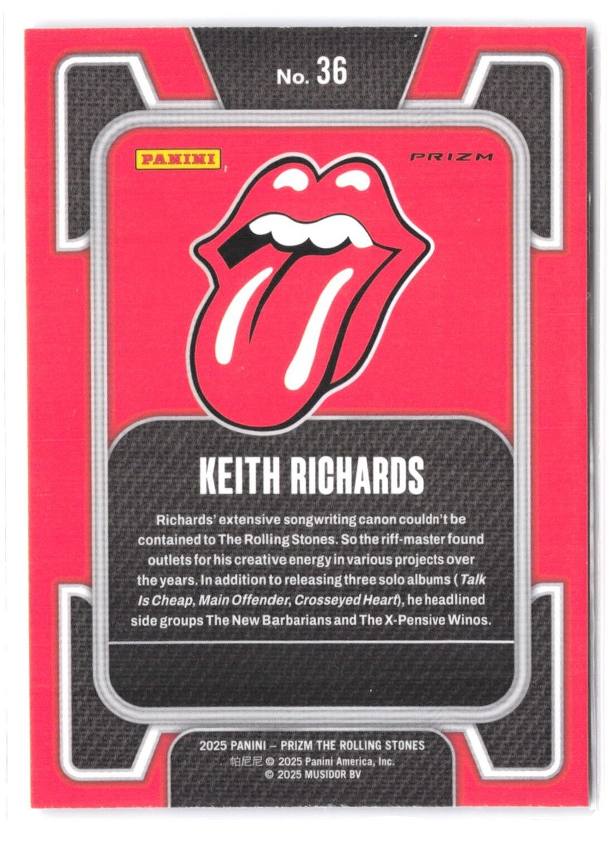 2025 Panini Prizm The Rolling Stones - Keith Richards #36