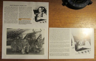 US Korea Fighter Ace, Frederick ''Boots'' Bless, 10-Vic, 4th-Wing, Signed-Photo