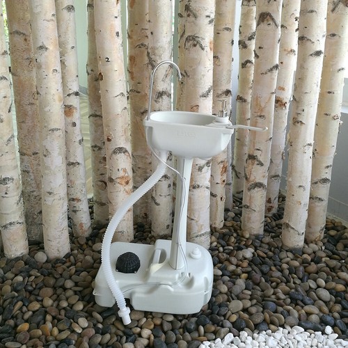 White Collapsible Wash Basin - Portable Outdoor Sink for Camping, RV, Patio - Picture 15 of 24