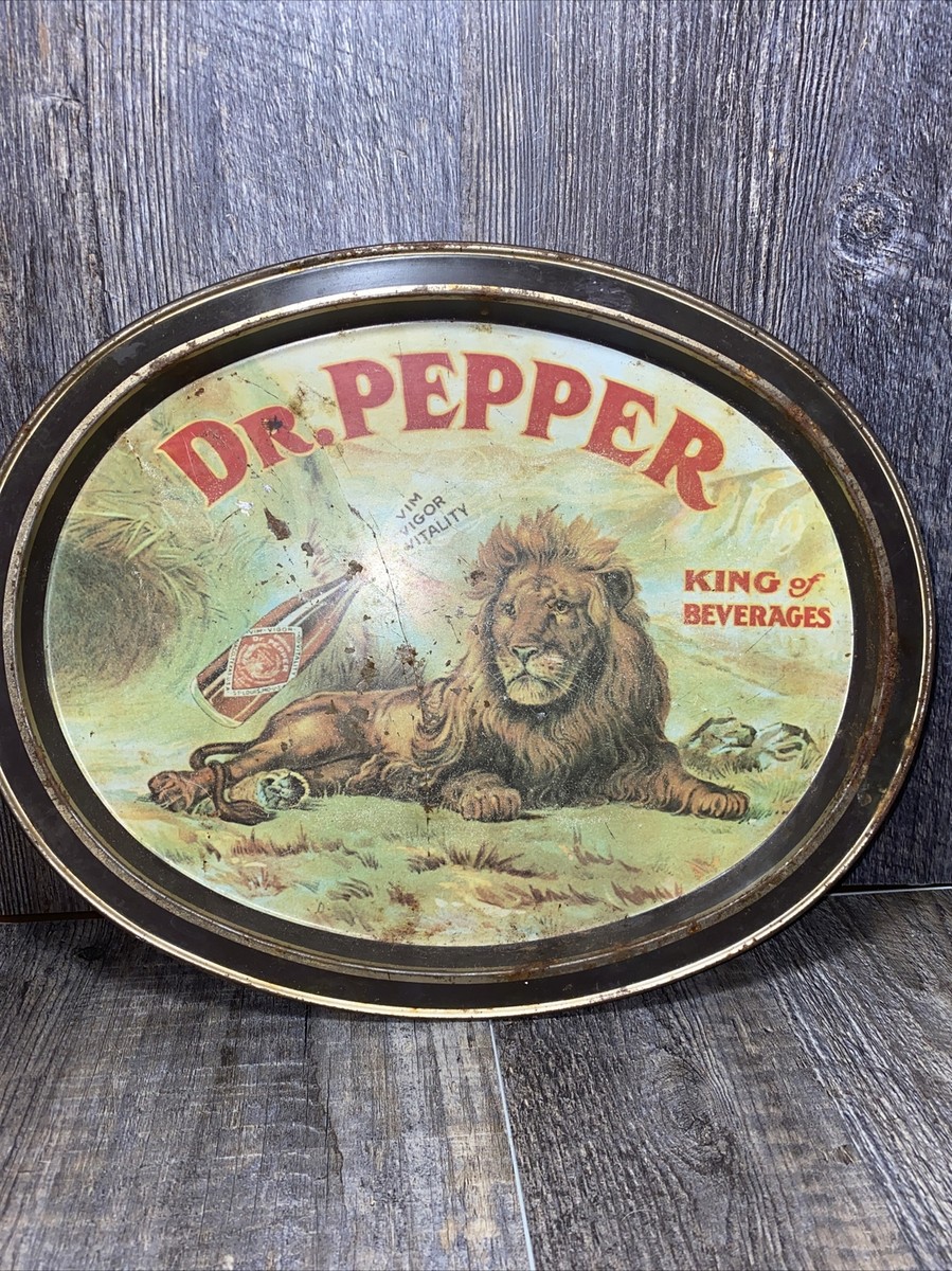 Dr Pepper Vintage 1979 Dr Pepper Lion Tin Serving Tray Metal King