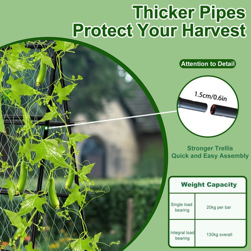 Iron Triangle Garden Trellis for Lawn Garden Backyard Climbing Plants Green Bean - Picture 8 of 14