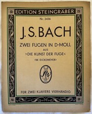 Fuga I Dans Bémol Johann Sebastian Bach Piano 4 Mains Piano 1929 Eickemeyer