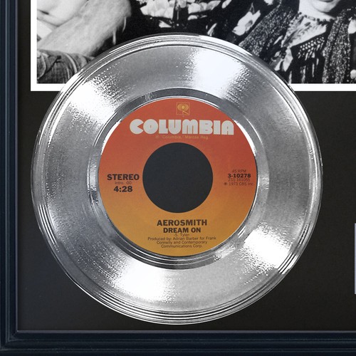 Aerosmith "Dream On" Framed 45 Silver Record Display - Picture 3 of 3