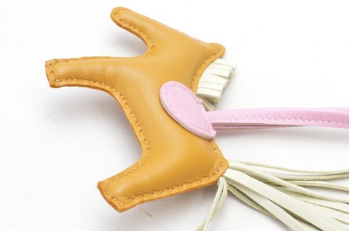 HERMES Rodeo PM Bag Charm Annemiro Sesame Mauve Silvestre Cle Brown Pink White - Picture 9 of 15