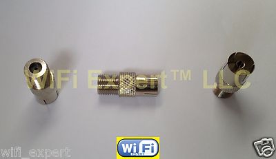 1x Nickel DVB TV PAL Female Plug to F Type TV Female Jack RF adapter connector