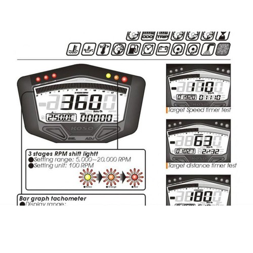 STRUMENTAZIONE KOSO DB - 02R ROAD VERSION ( PER MOTO ) ALIMENTAZIONE ESTERNA - Picture 3 of 7