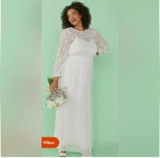 ModCloth Sz XS Just the Beginnings White Maxi Sheer Lace Overlay Dress NWT $199