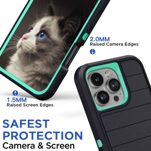 For iPhone 16 Pro Max/16 Pro/16+/16 Heavy Duty Stand Case Cover Screen Protector - Picture 5 of 32