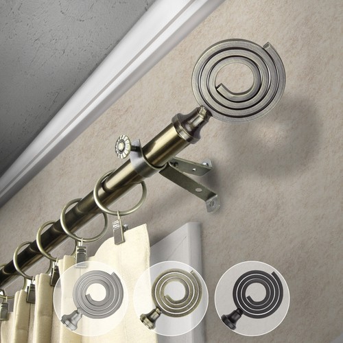 Spool 3/4” Adjustable Window Drapery Curtain Rod 18"-170" (5 sizes, 3 colors) - Picture 4 of 7