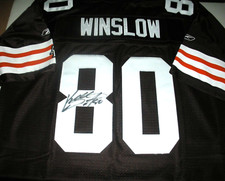 KELLEN WINSLOW JR CLEVELAND BROWNS W/COA SIGNED OFFICIAL LICENSED REEBOK JERSEY