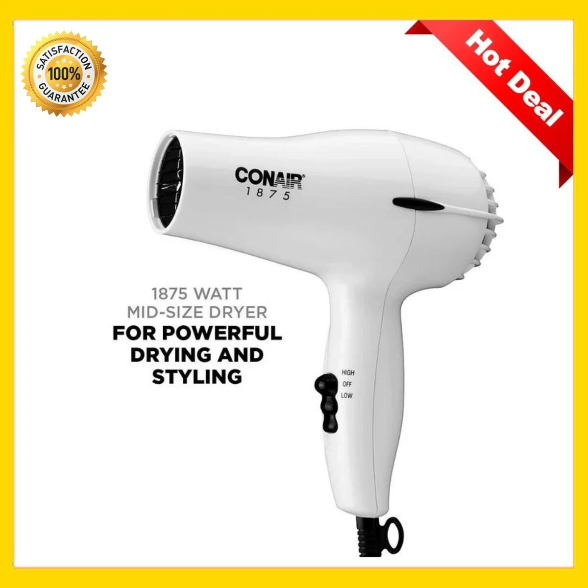 Conair Hair Dryer Blower 1875W Heat Professional Fan Styler Dry 2