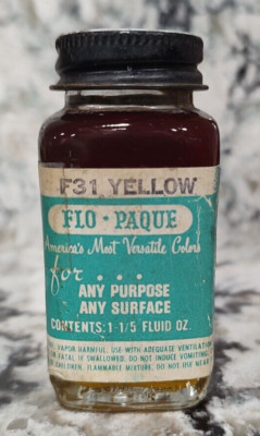 FLOQUIL / FLO PAQUE MODEL and HOBBY PAINT - 1 1/5 oz OUNCE - F31 YELLOW