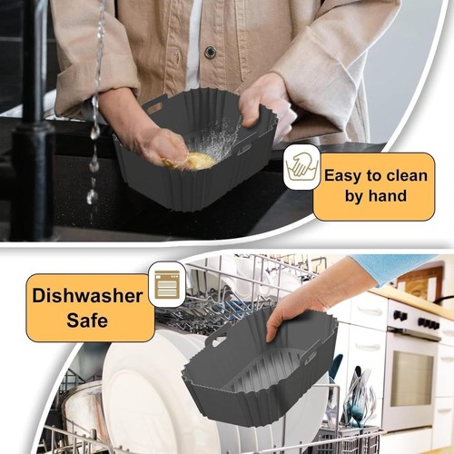 2 Stk. Airfryer Silikonform, Heißluftfritteuse Zubehör, Silikoneinsatz, Backkorb - Bild 10 von 14