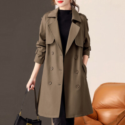 Spring Trench Coat Womens 2025 Spring New Long Double