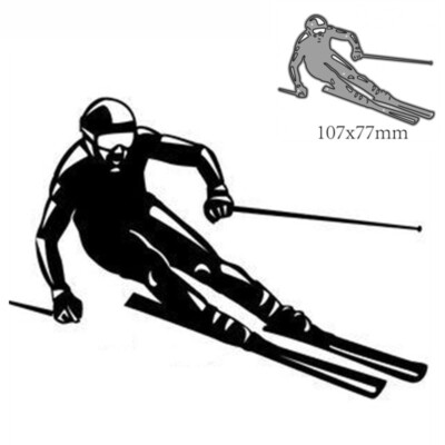 Winter Skiing Clear Stamps & Dies Set - Card Making & Scrapbooking Supplies