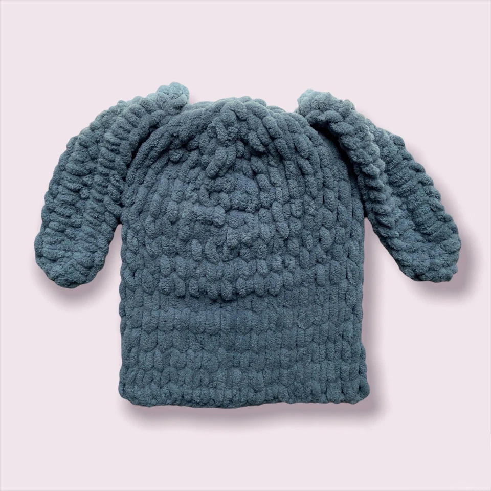 Handmade Plush Knitted Balaclava Ski Mask Bunny Rabbit Style Tiktok - Image 3 of 3